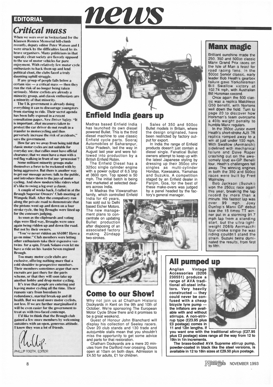 The Classic MotorCycle Preview Pages