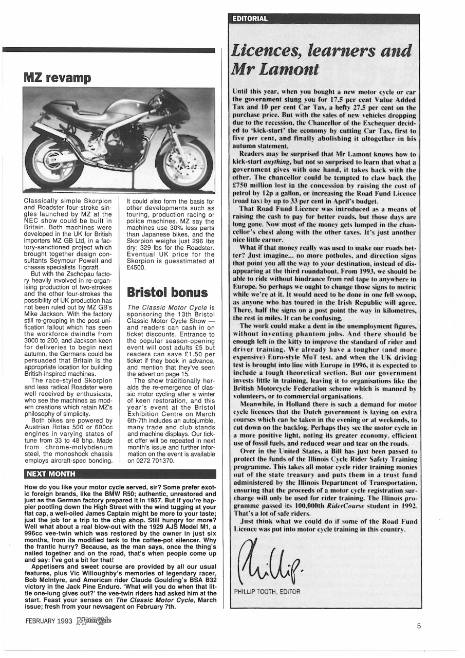 The Classic MotorCycle Preview Pages