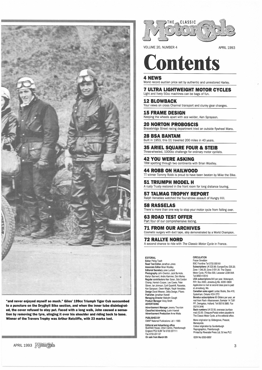 The Classic MotorCycle Preview Pages