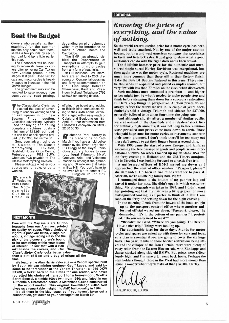 The Classic MotorCycle Preview Pages