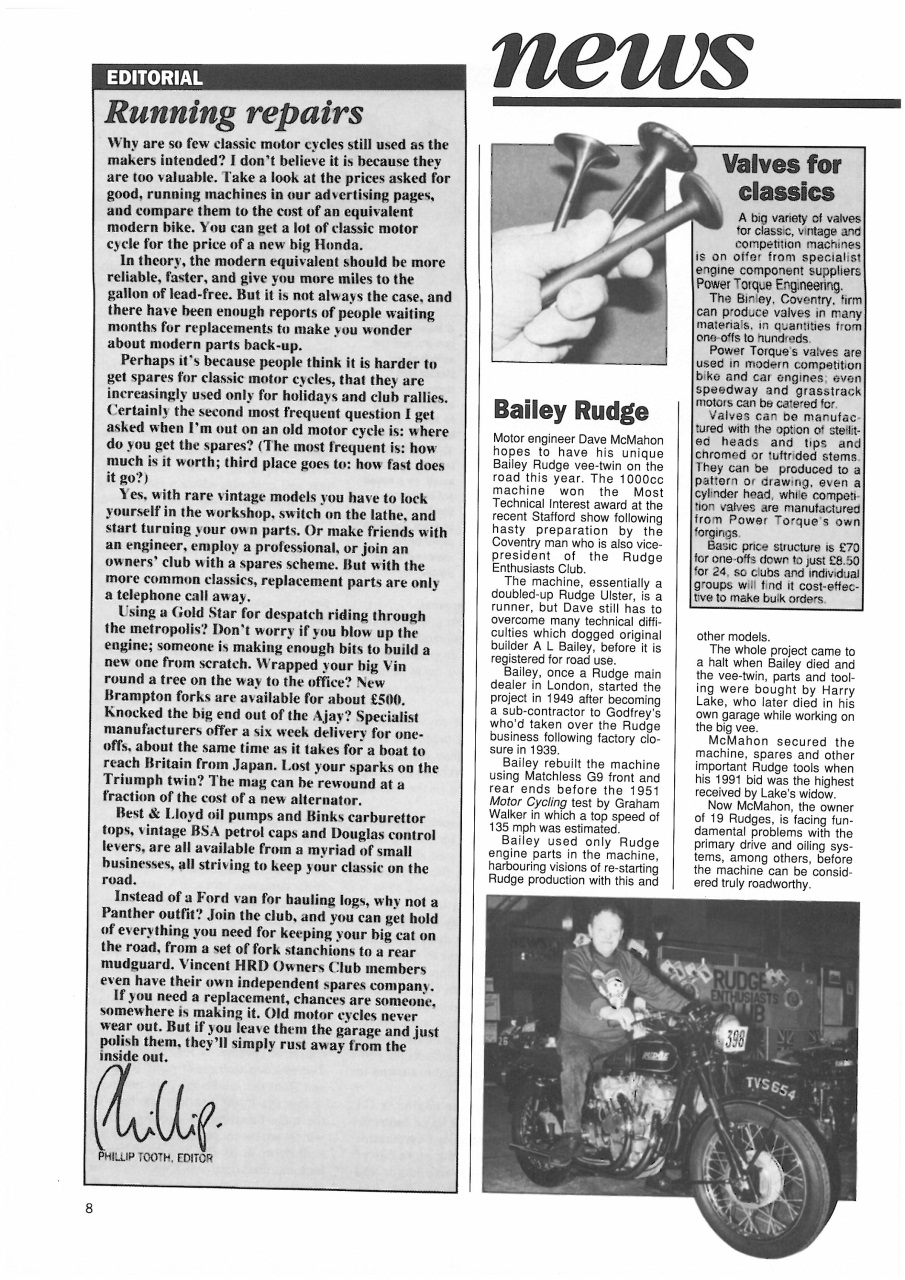 The Classic MotorCycle Preview Pages