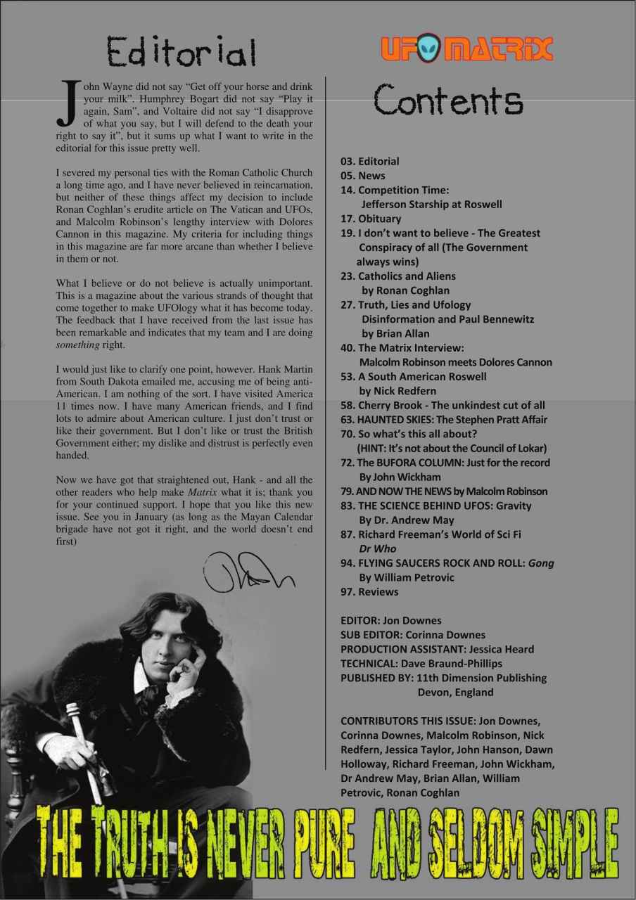 UFO Matrix Preview Pages