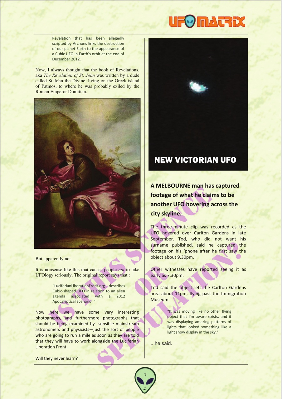 UFO Matrix Preview Pages