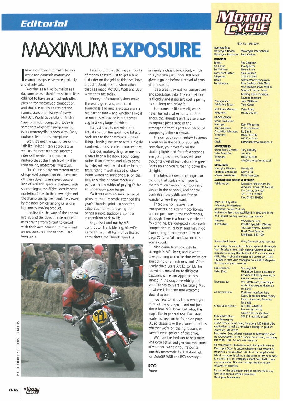 Motorcycle Sport & Leisure Preview Pages
