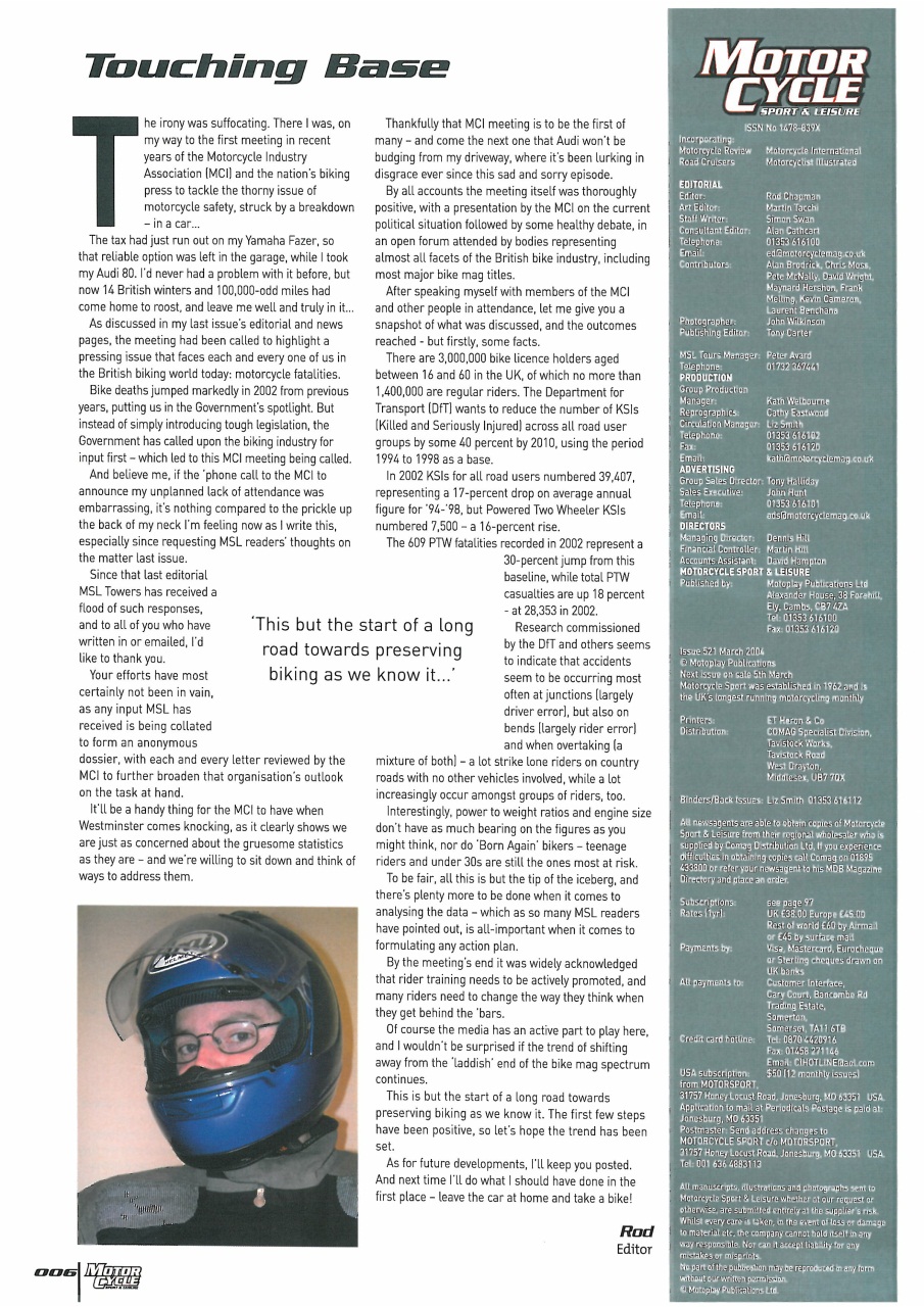 Motorcycle Sport & Leisure Preview Pages