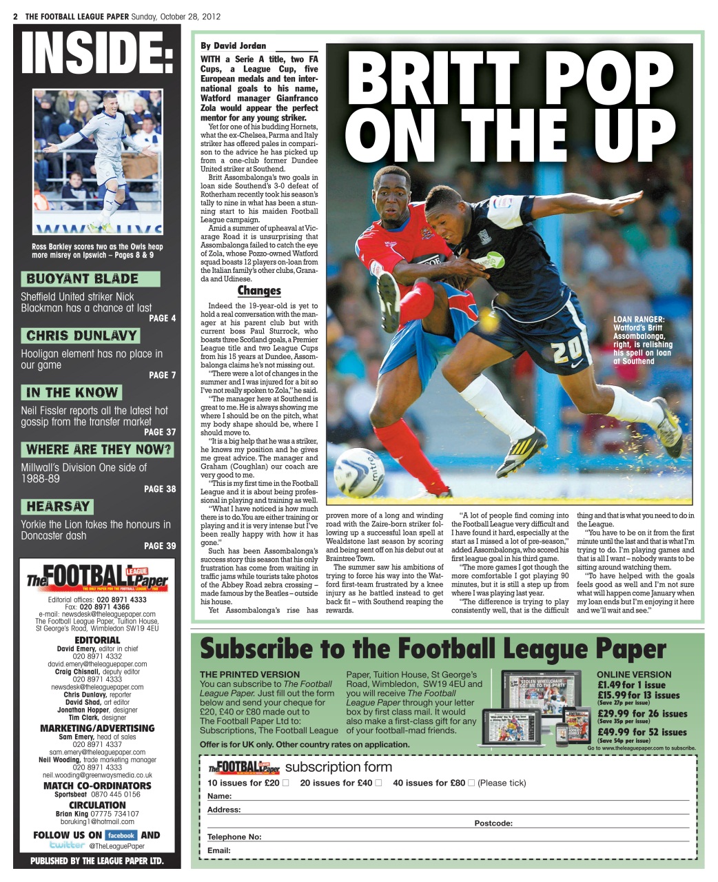 The Football League Paper Preview Pages