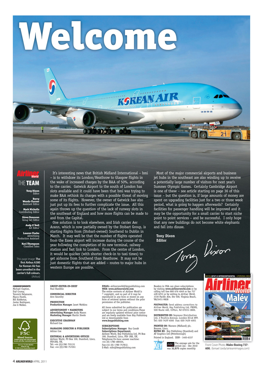 Airliner World Preview Pages