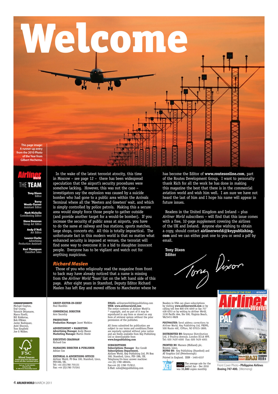 Airliner World Preview Pages
