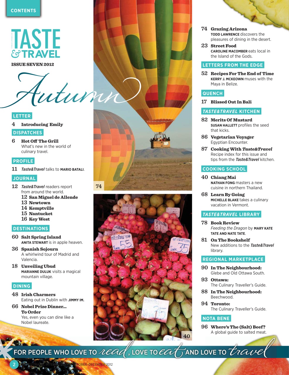 Taste & Travel International Preview Pages