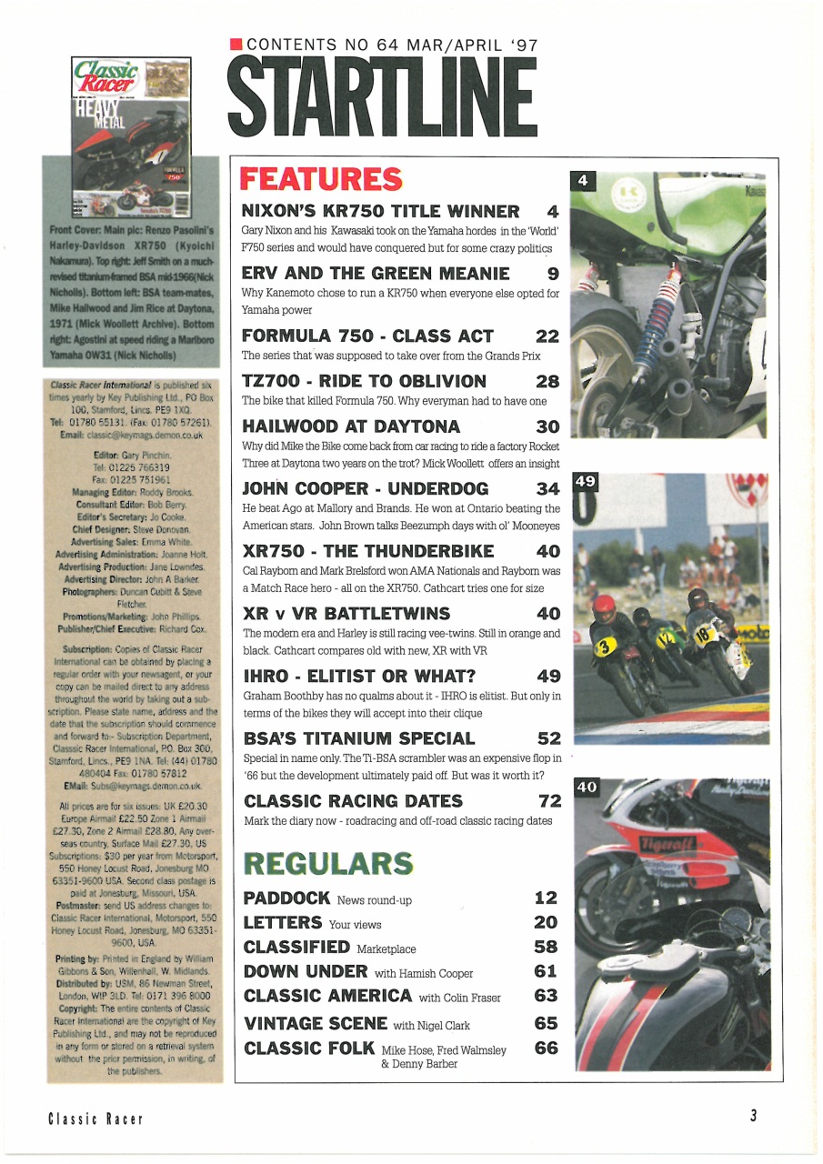 Classic Racer Preview Pages