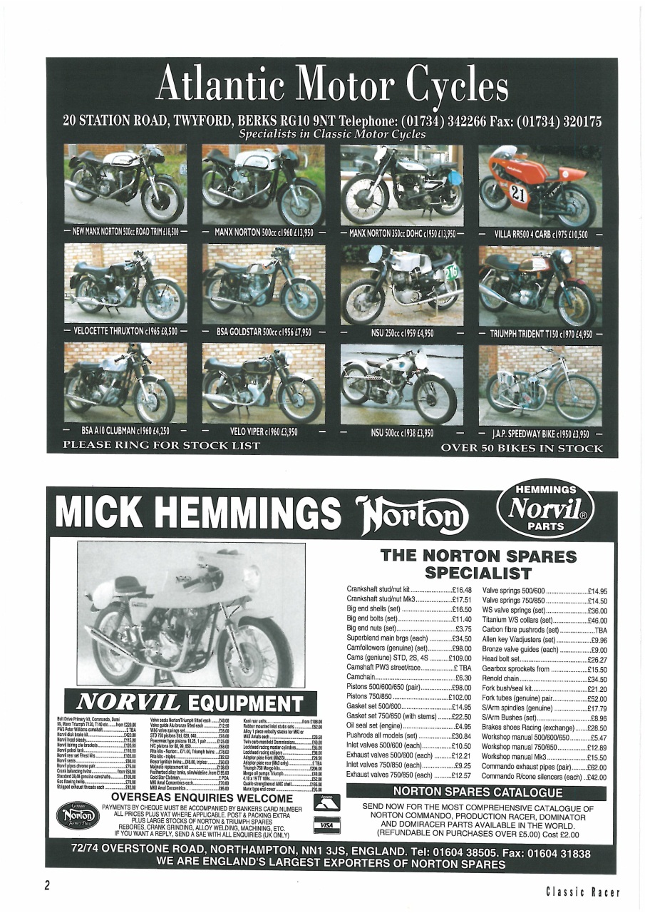 Classic Racer Preview Pages