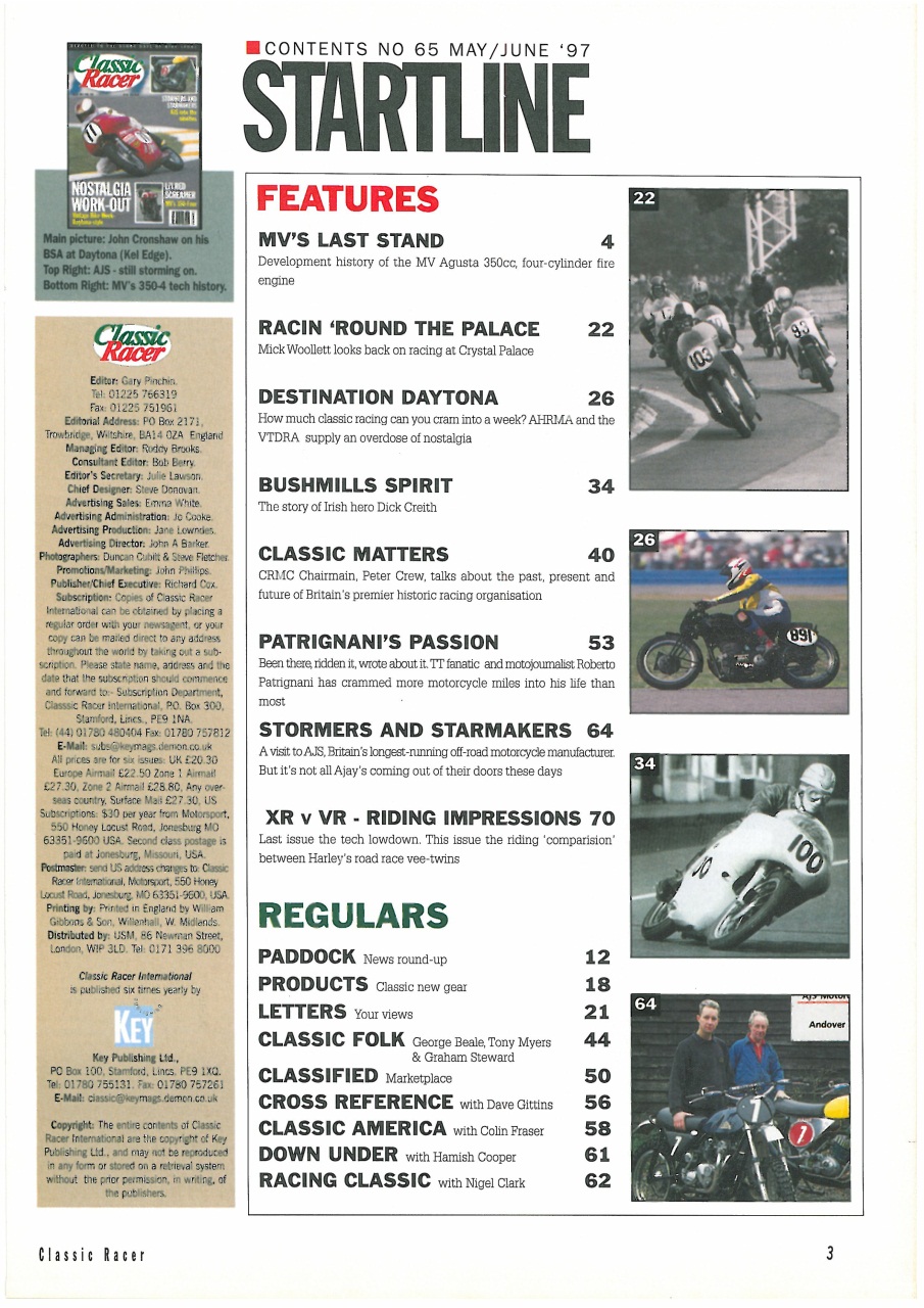 Classic Racer Preview Pages