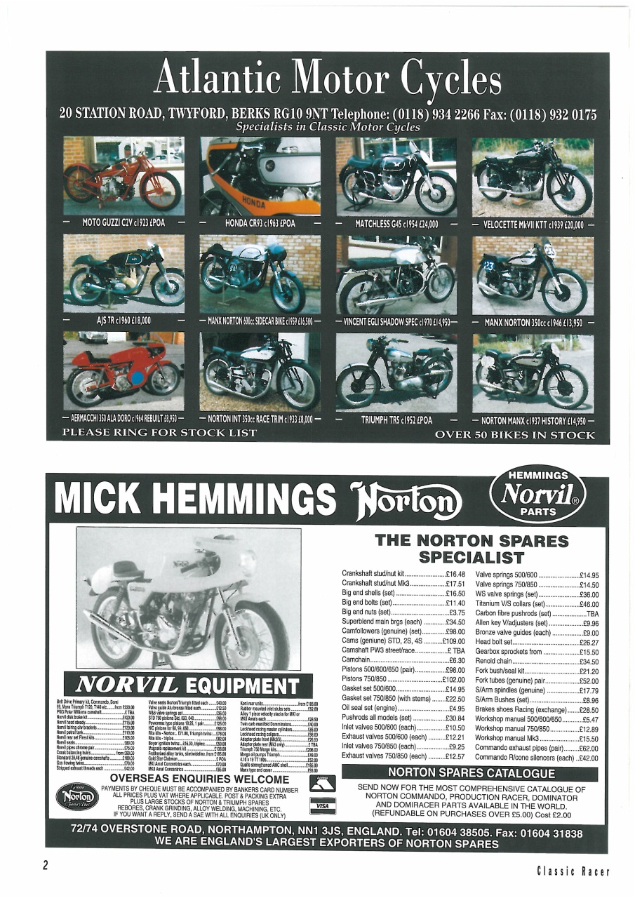 Classic Racer Preview Pages