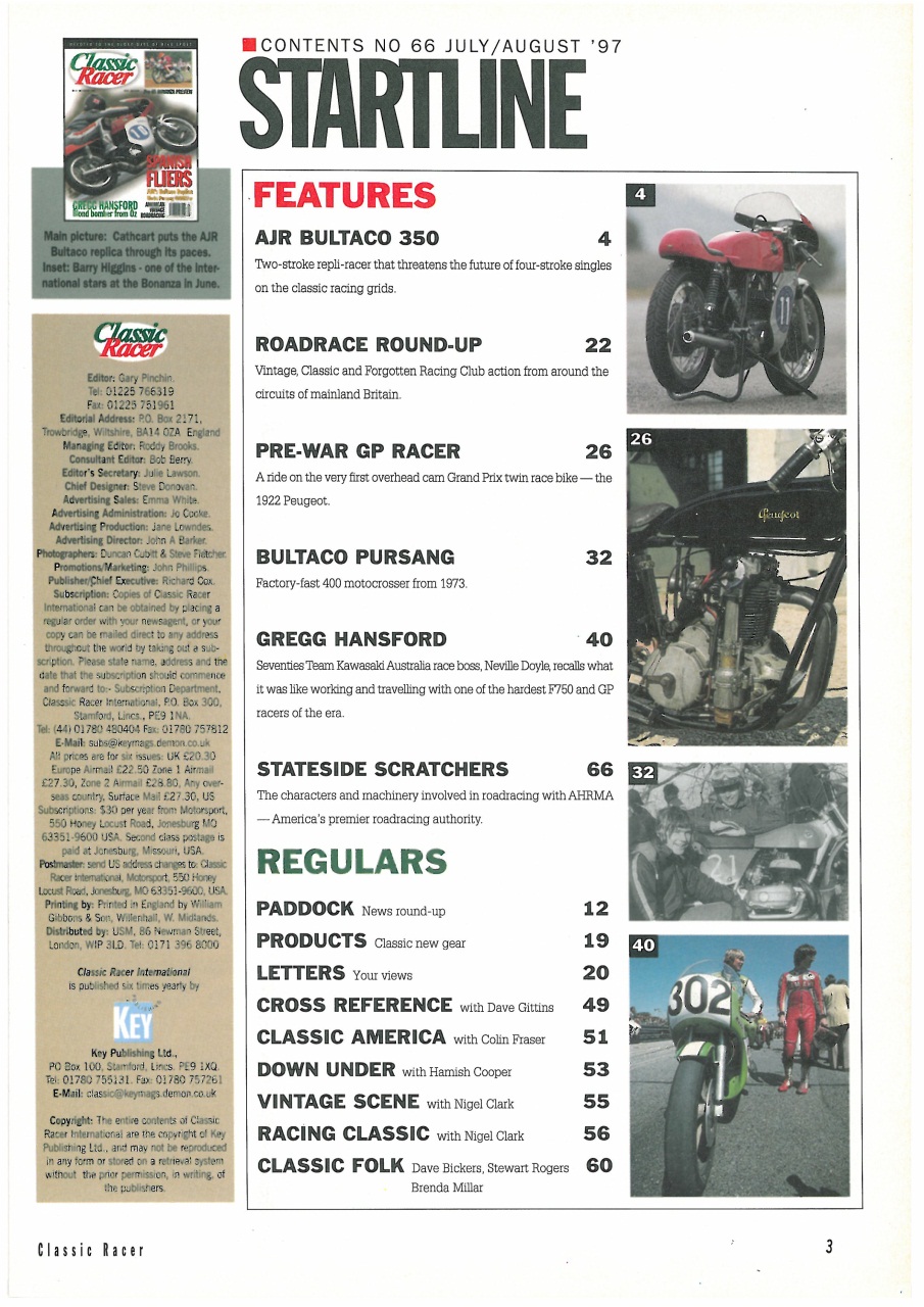 Classic Racer Preview Pages