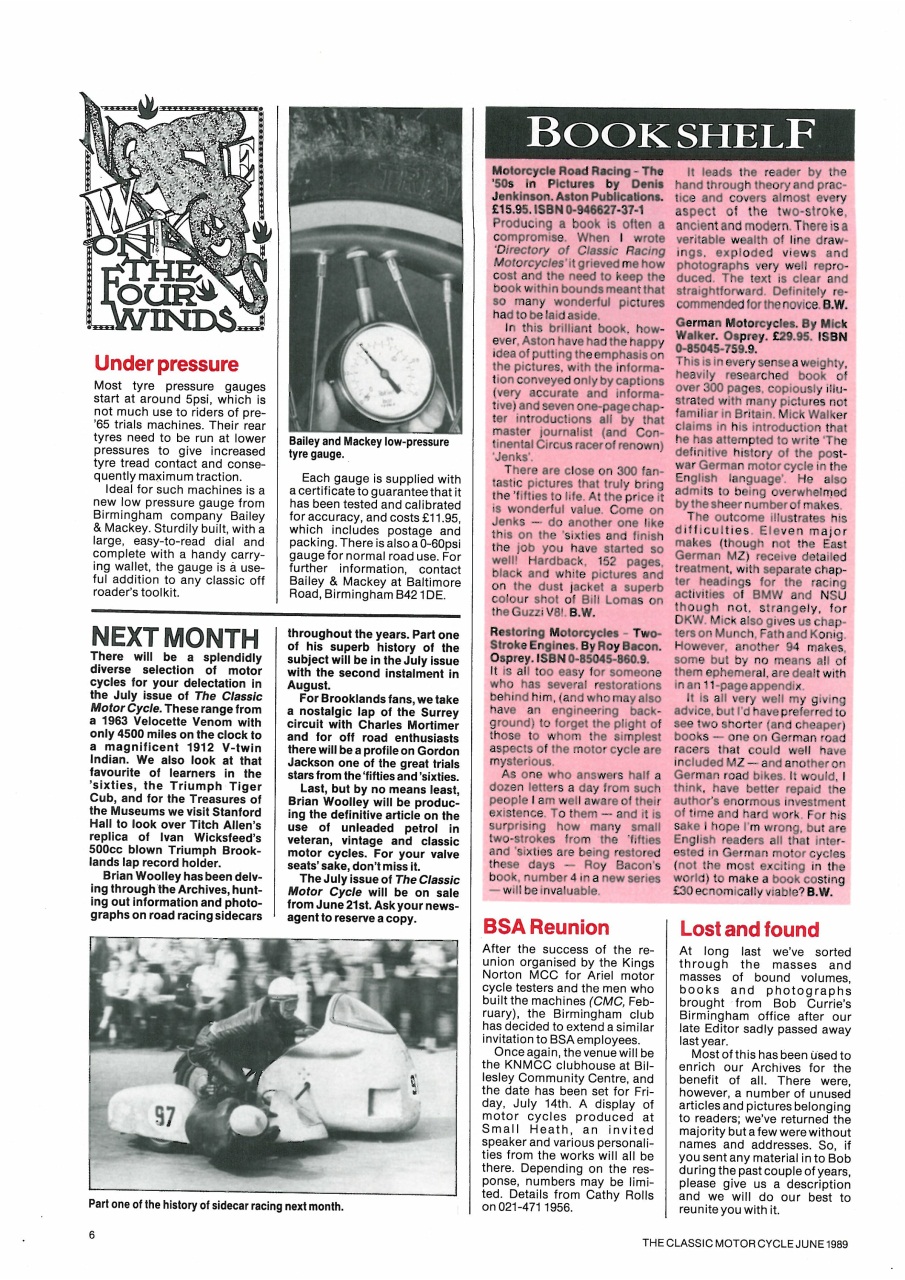 The Classic MotorCycle Preview Pages