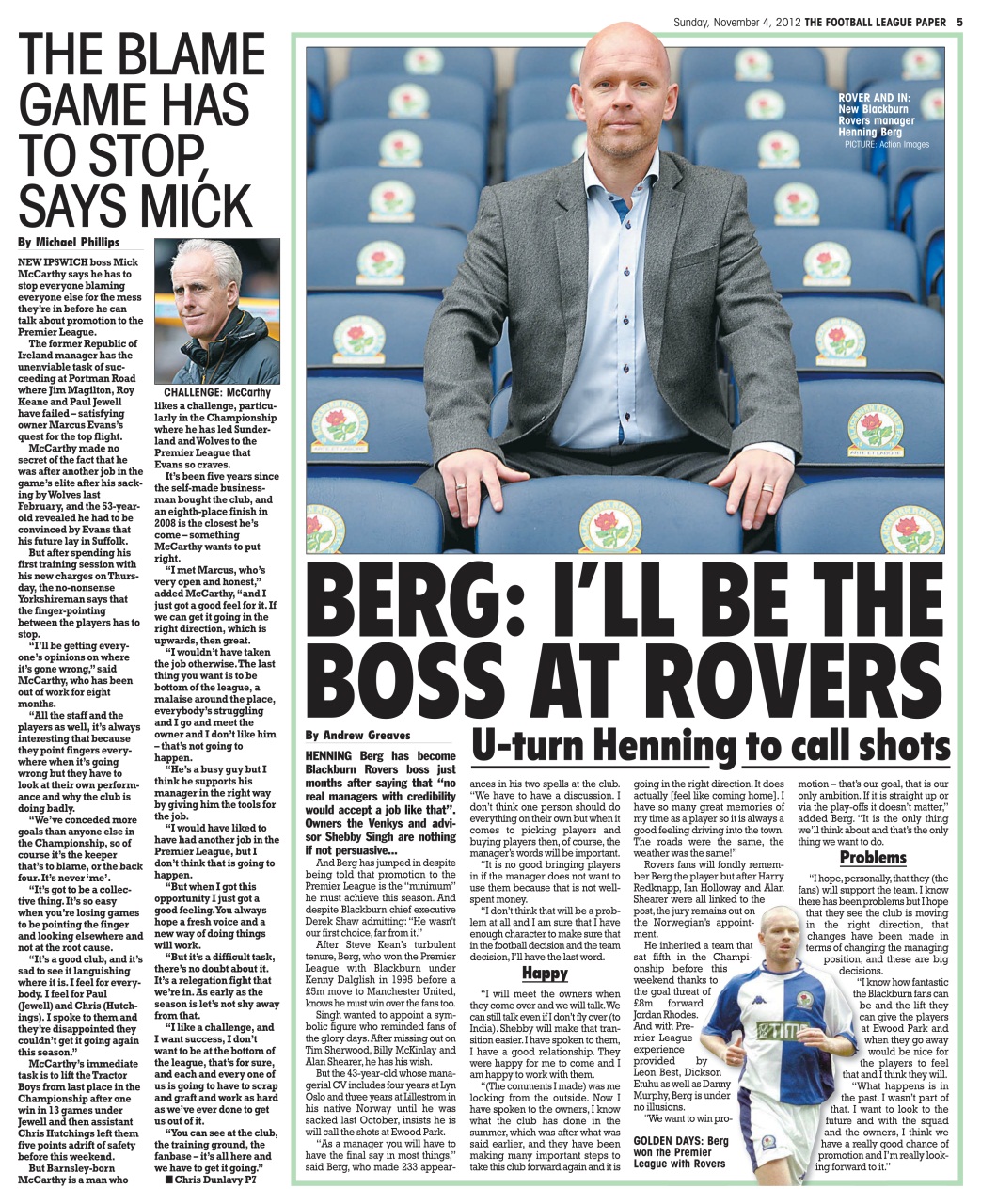 The Football League Paper Preview Pages