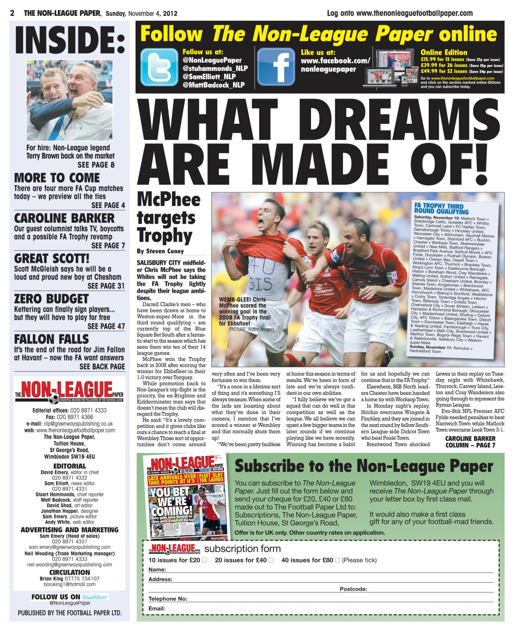 The Non-League Football Paper Preview Pages