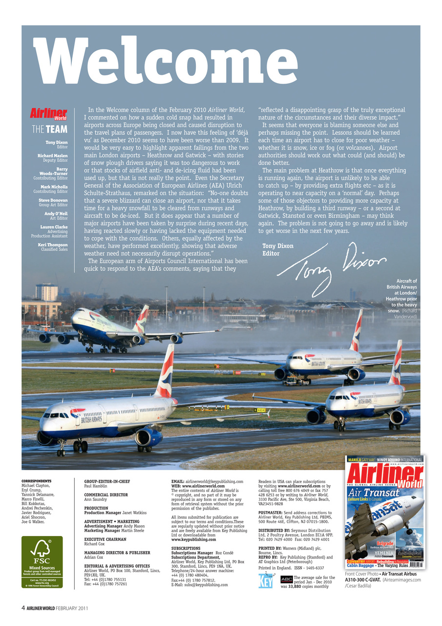 Airliner World Preview Pages