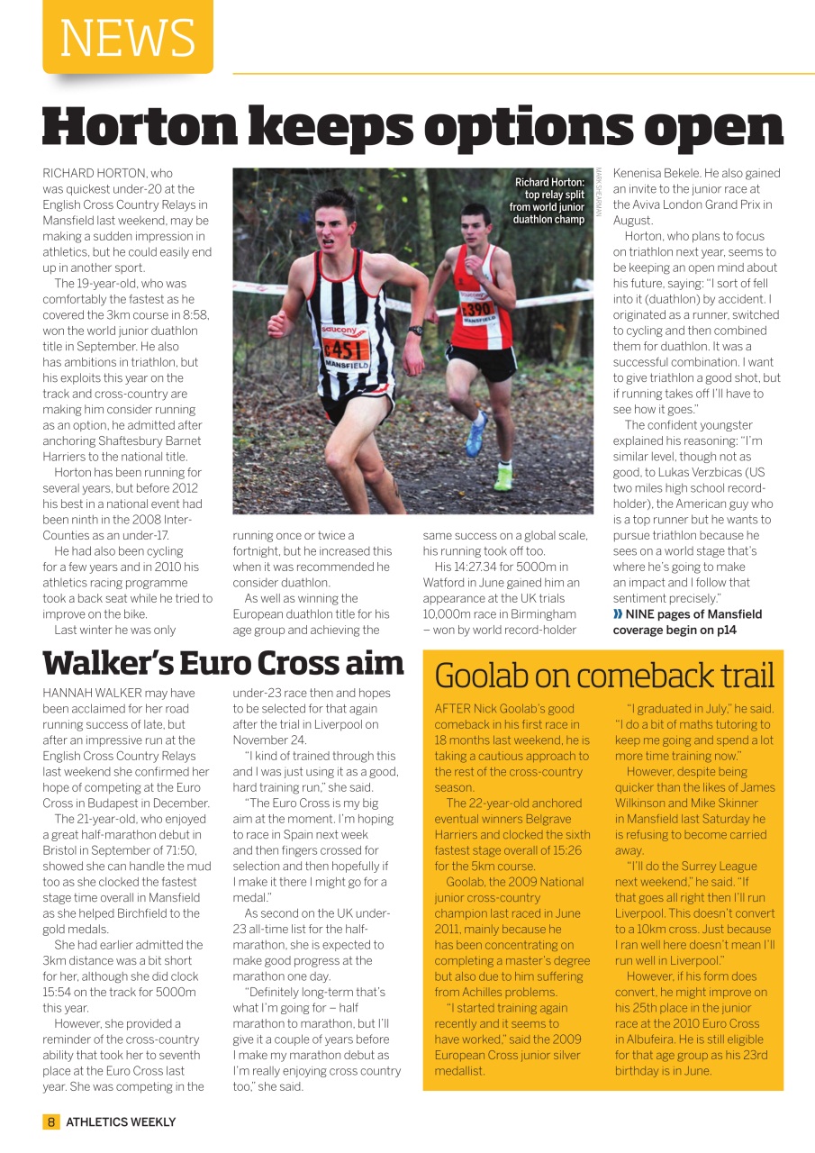 AW – Athletics Weekly Magazine Preview Pages