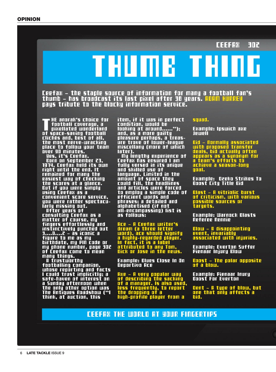 Late Tackle Football Magazine Preview Pages