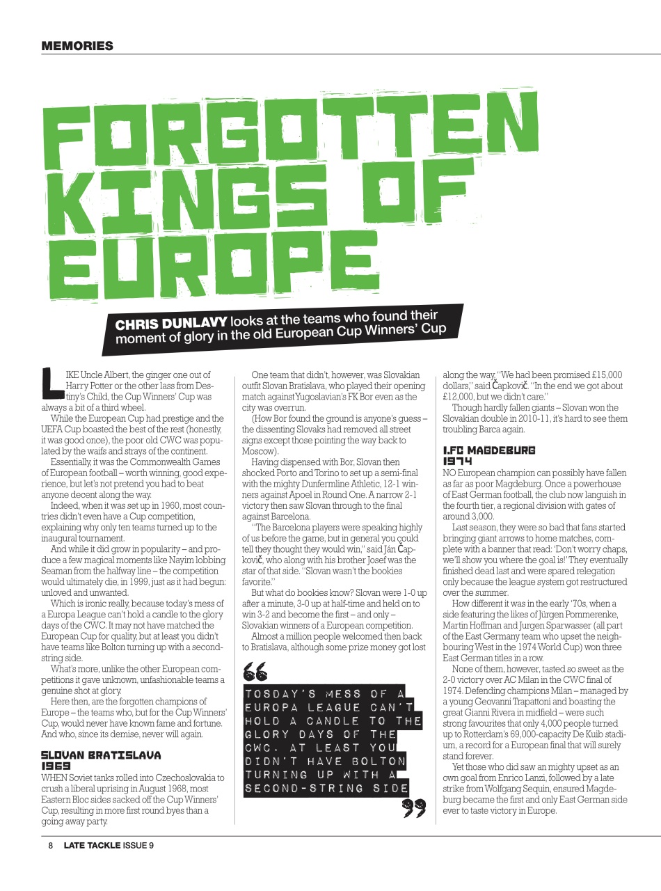 Late Tackle Football Magazine Preview Pages