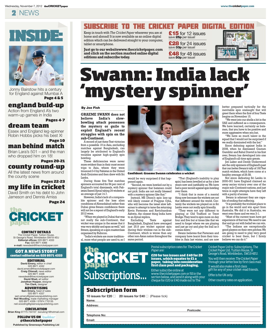 The Cricket Paper Preview Pages