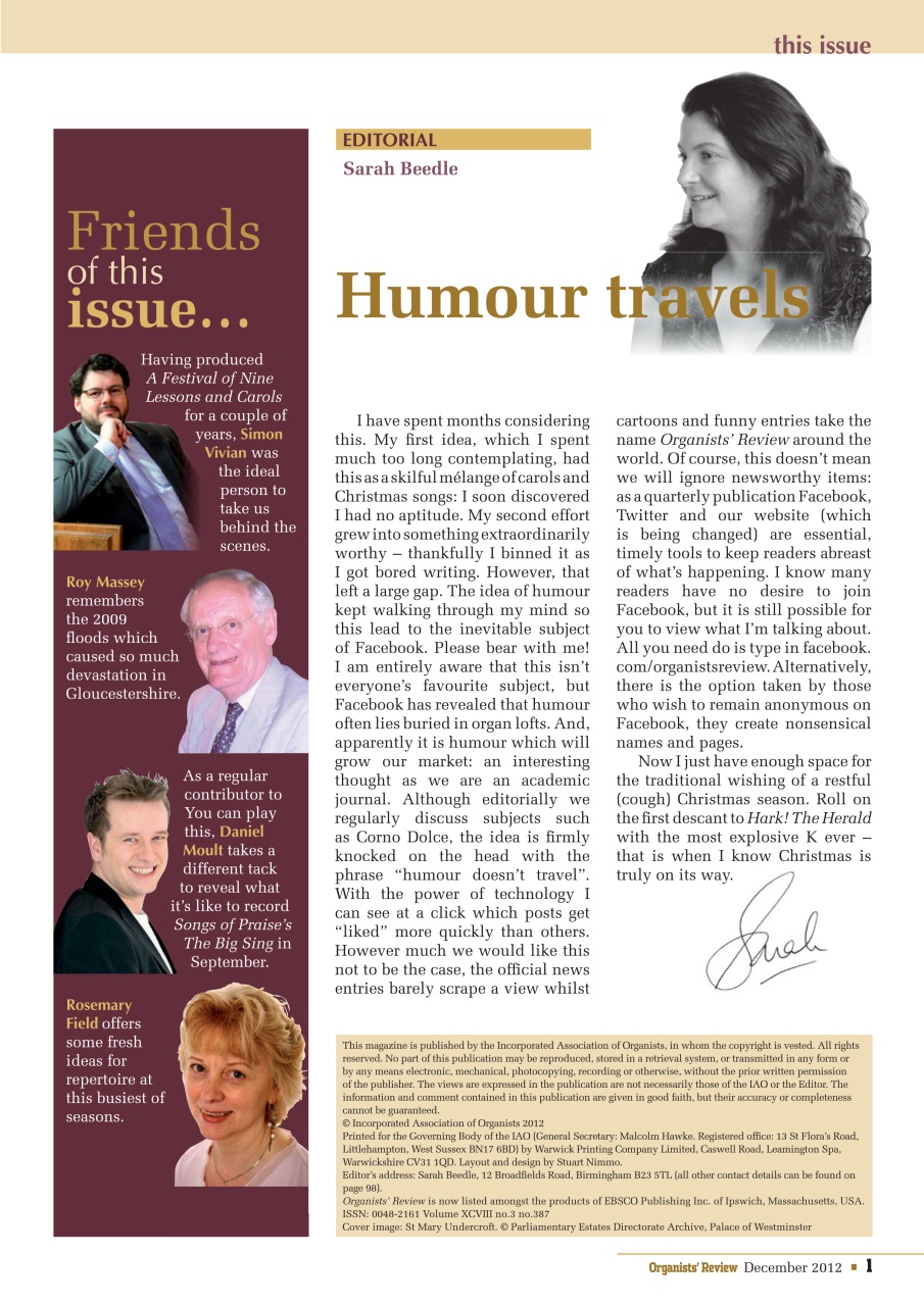 Organists' Review Preview Pages