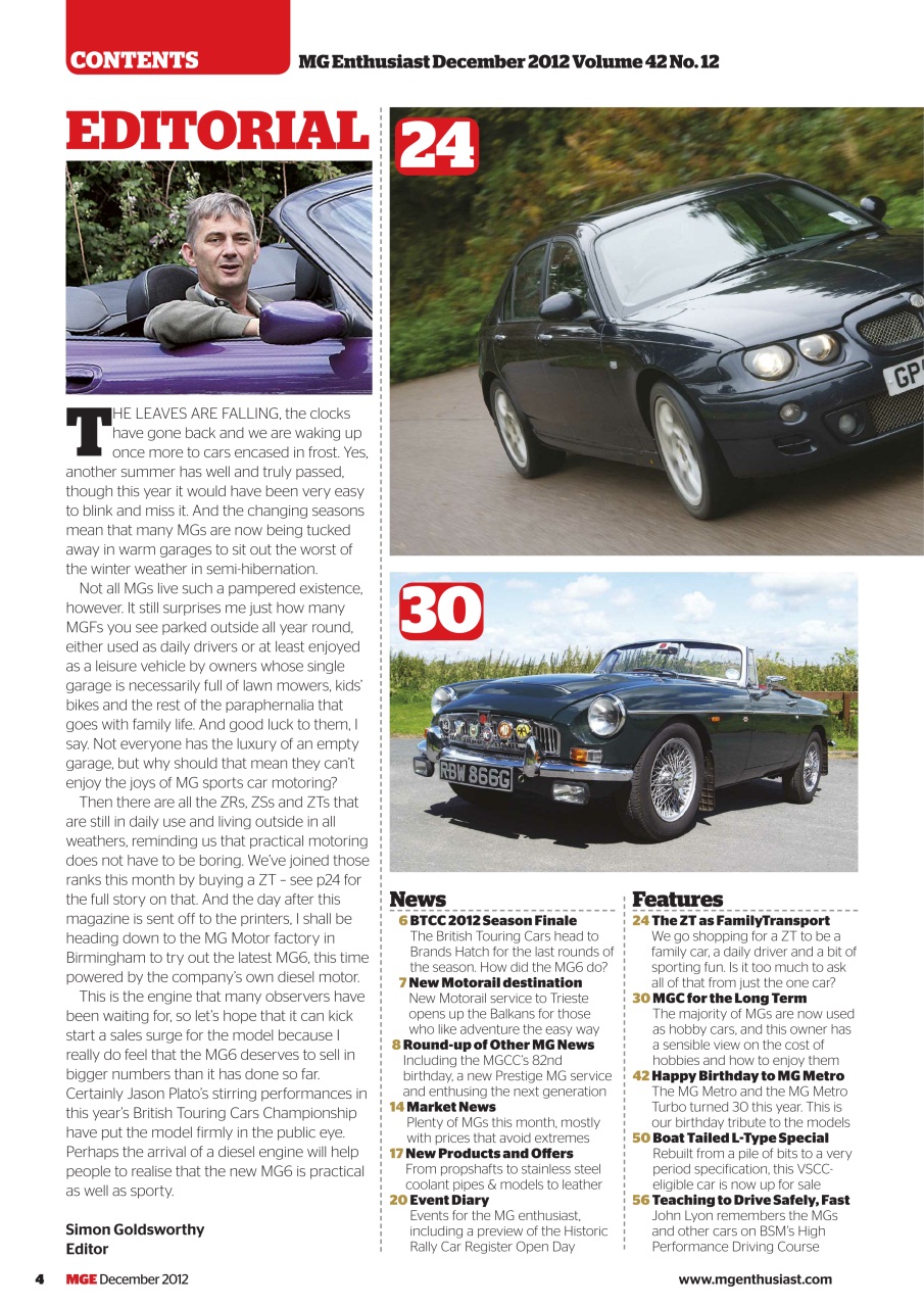 MG Enthusiast Preview Pages