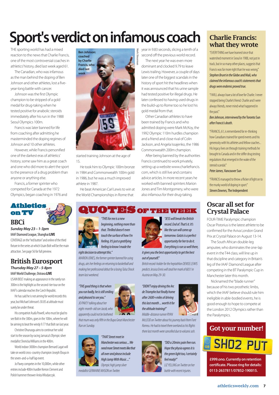 AW – Athletics Weekly Magazine Preview Pages
