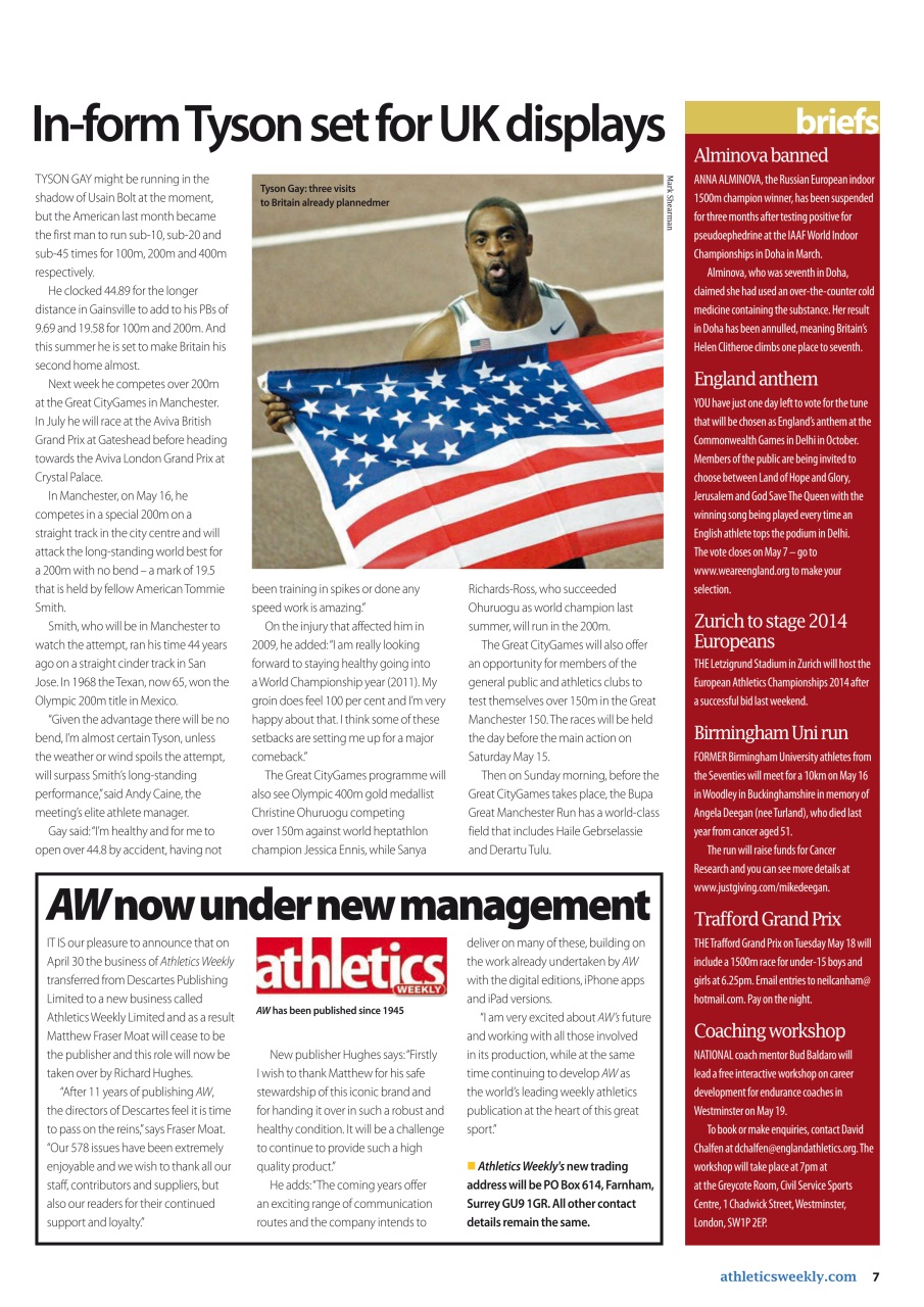 AW – Athletics Weekly Magazine Preview Pages
