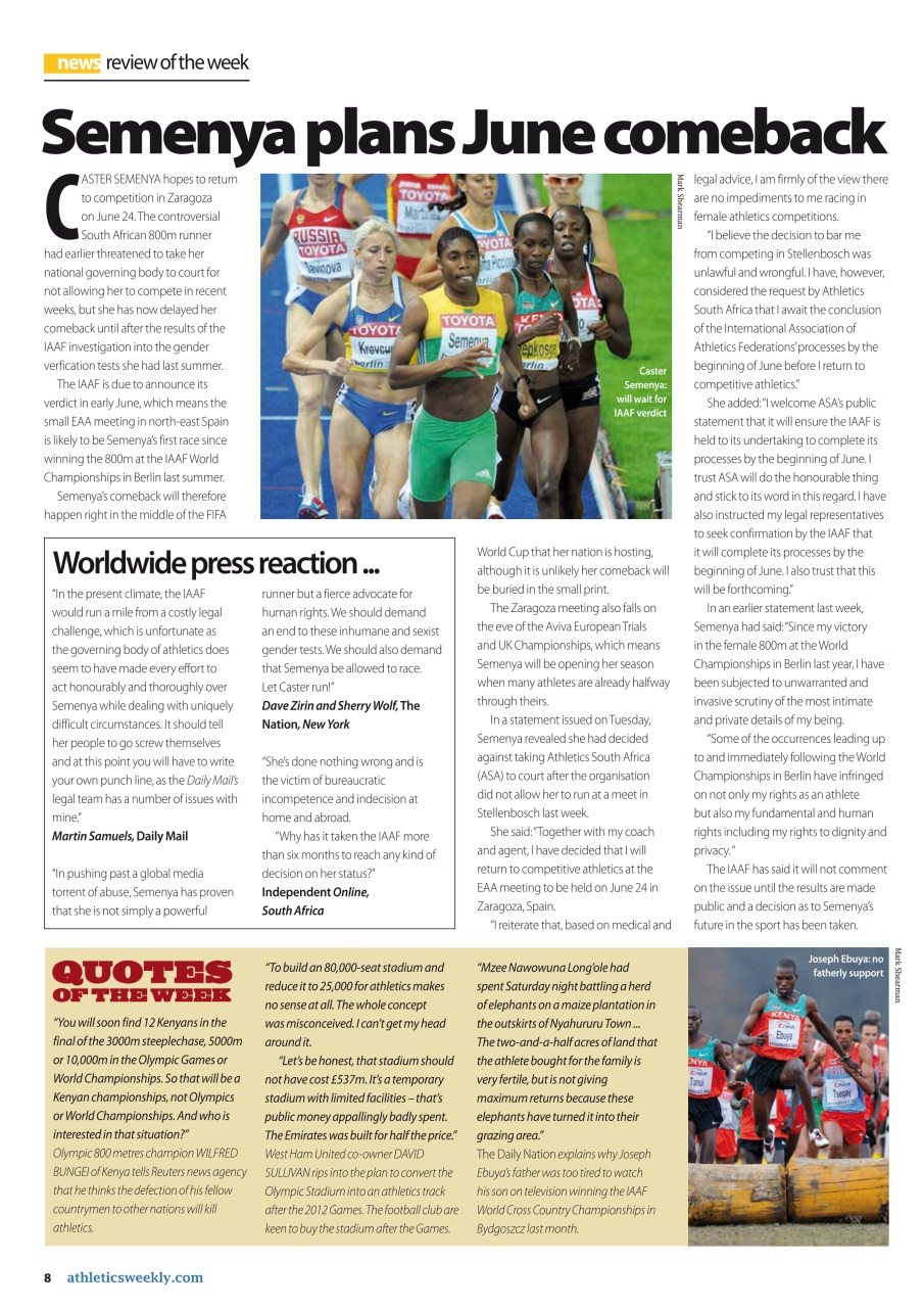 AW – Athletics Weekly Magazine Preview Pages