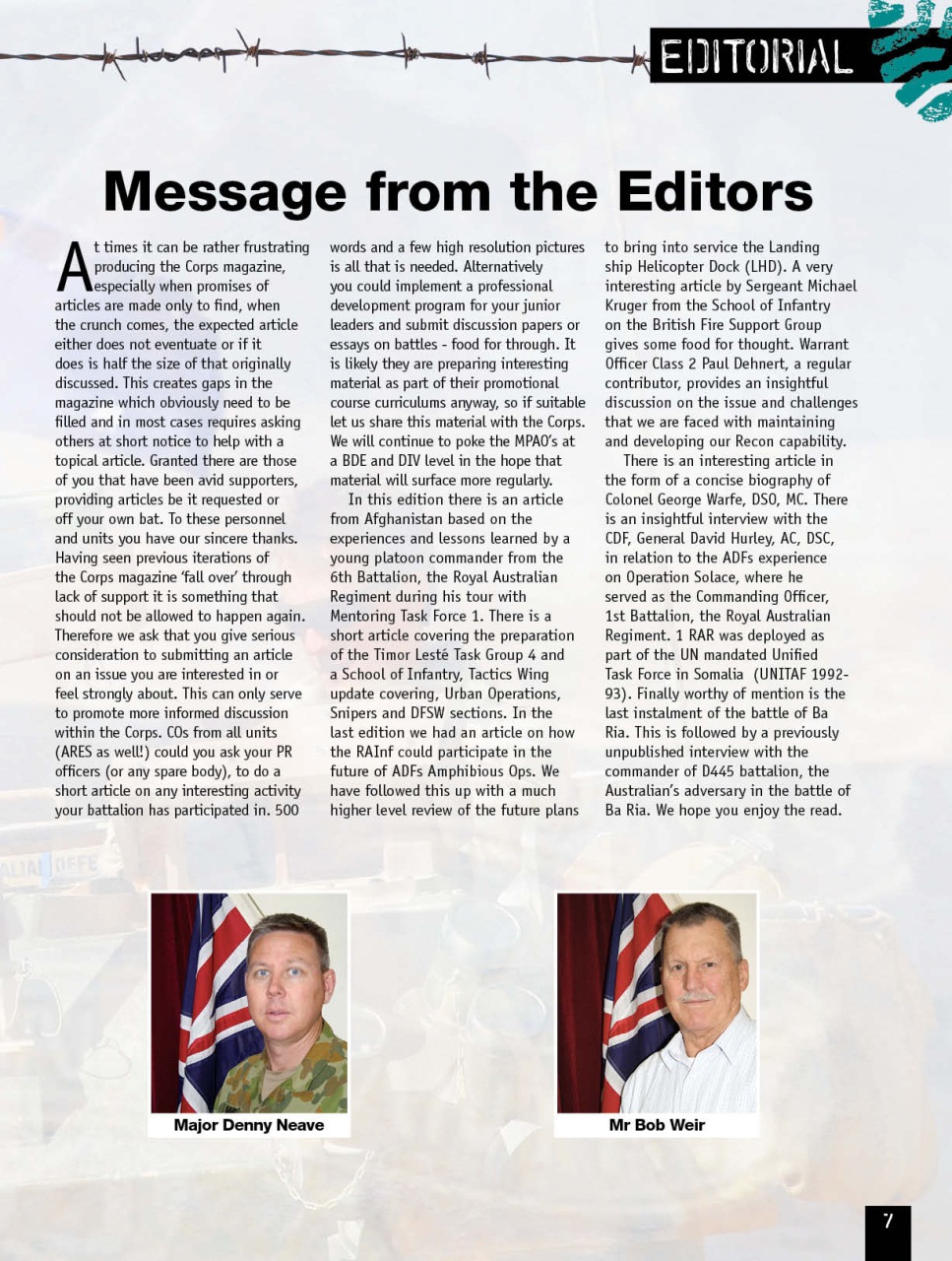Australian Infantry Magazine Preview Pages