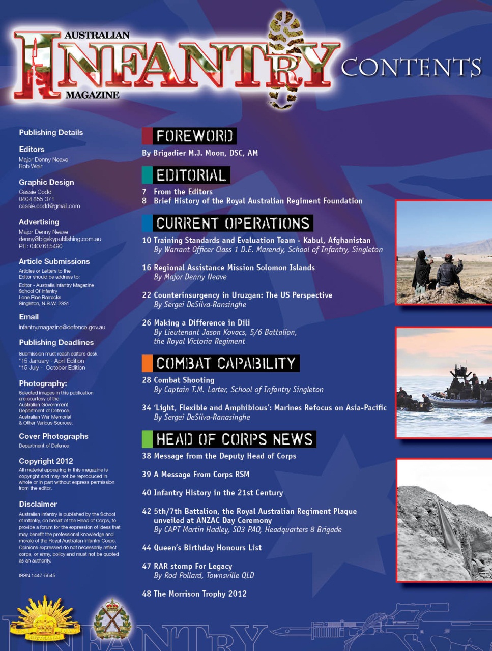 Australian Infantry Magazine Preview Pages