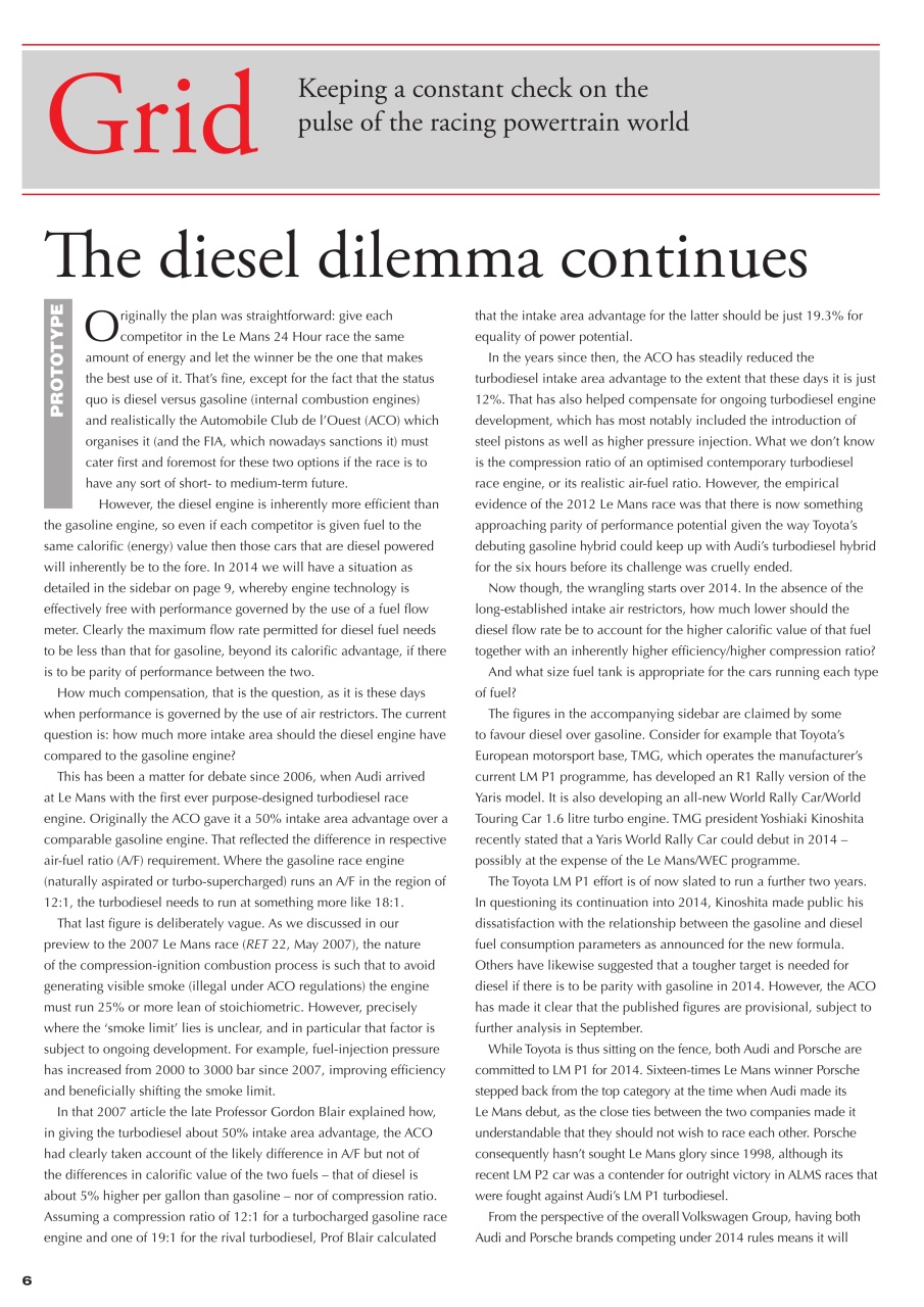 Race Engine Technology Preview Pages