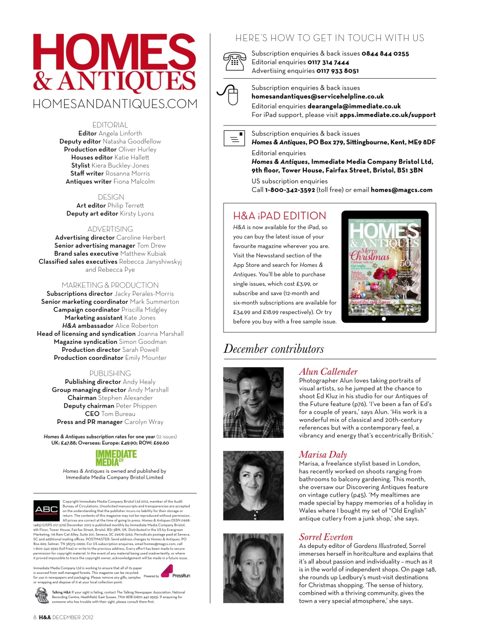 Homes & Antiques Magazine Preview Pages
