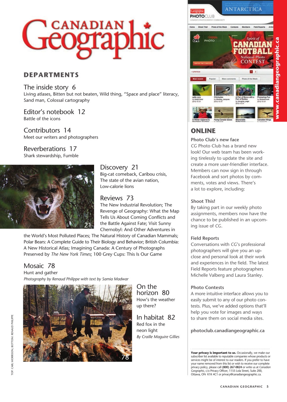 Canadian Geographic Preview Pages