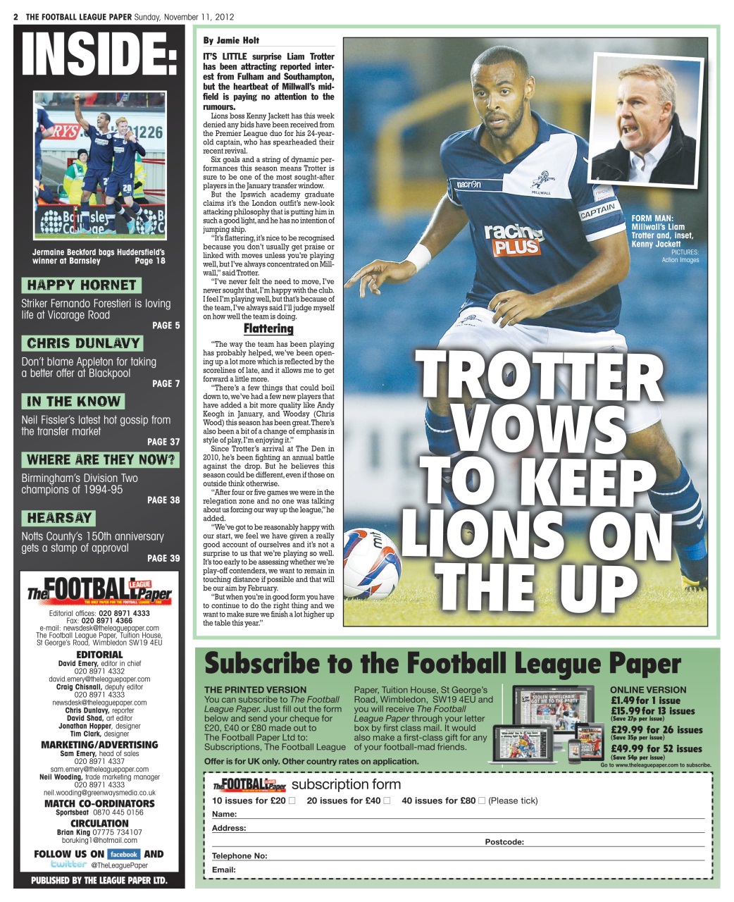 The Football League Paper Preview Pages