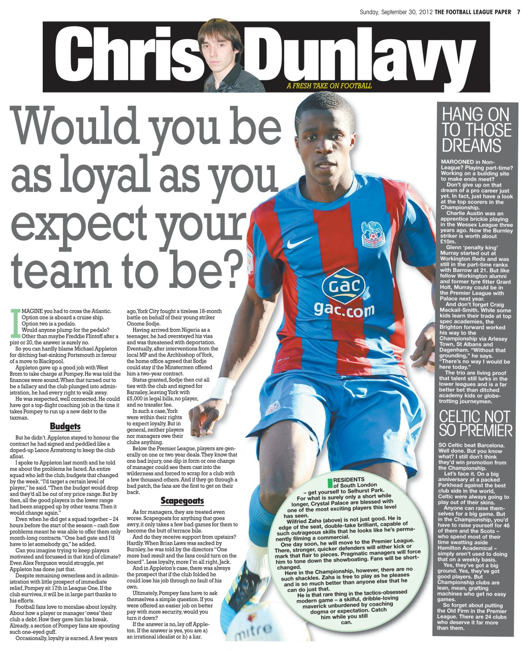 The Football League Paper Preview Pages