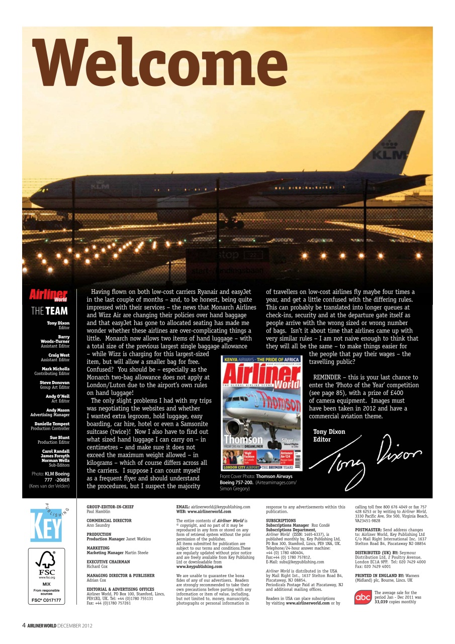 Airliner World Preview Pages