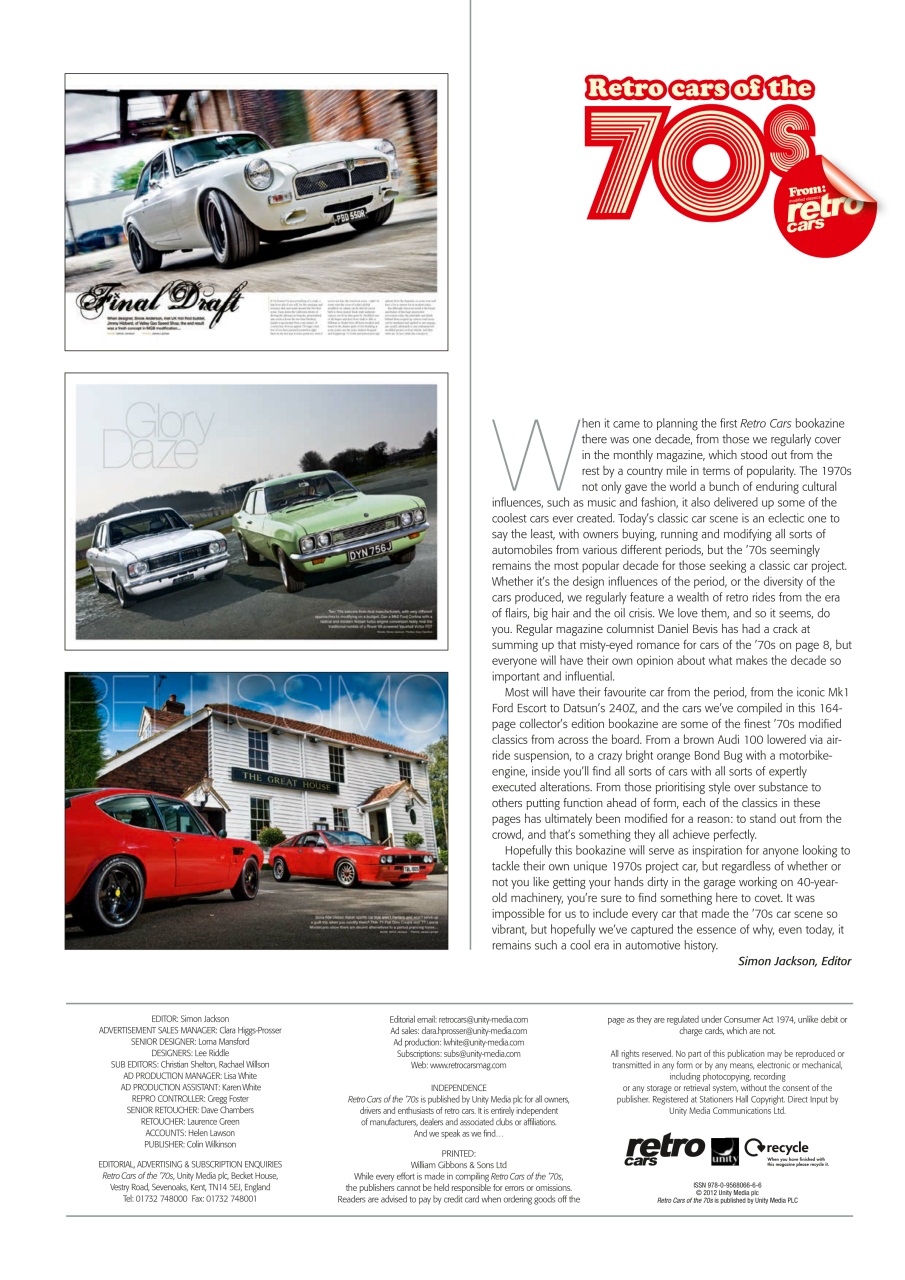 Retro Cars Preview Pages