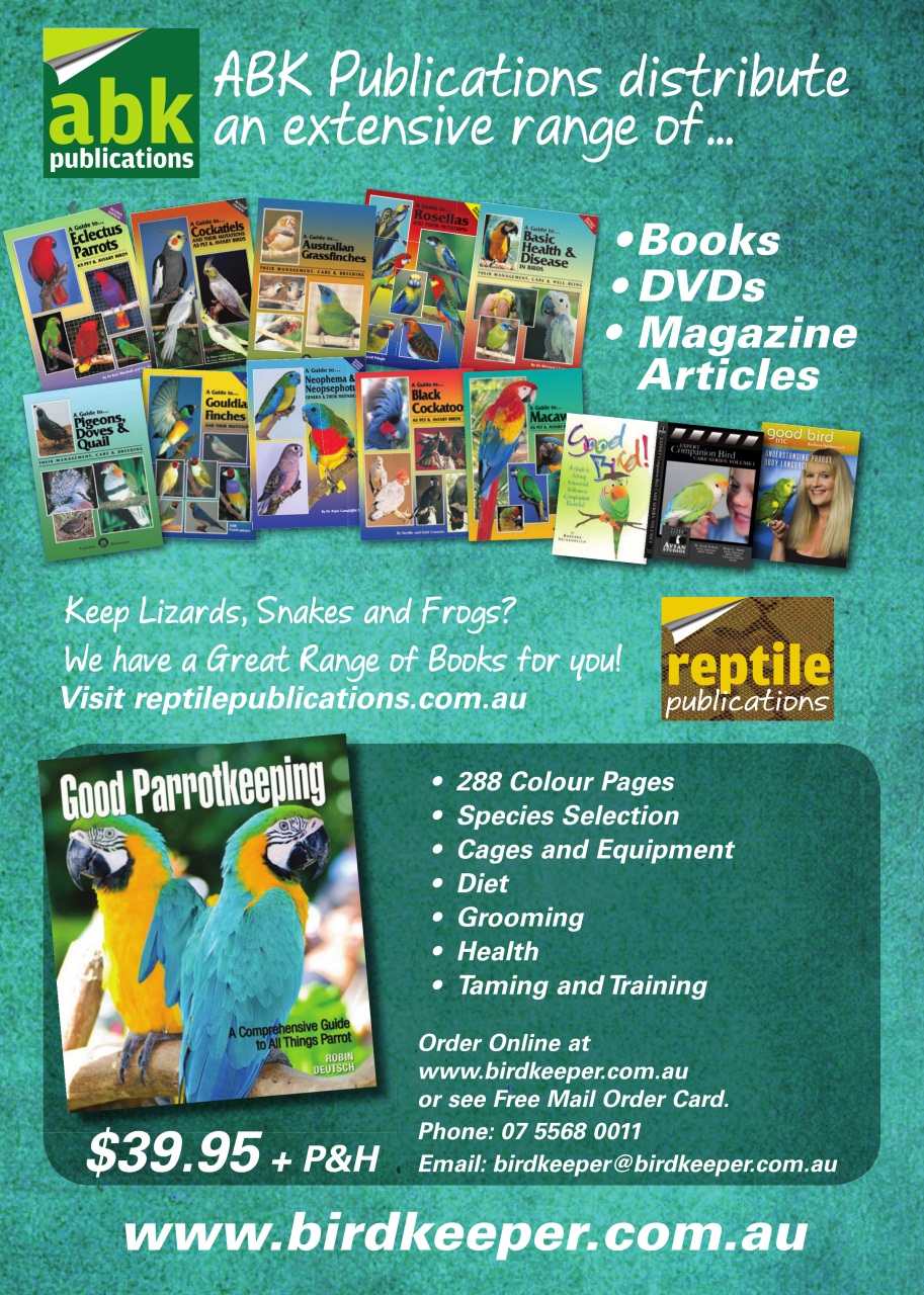 Australian Birdkeeper Magazine Preview Pages