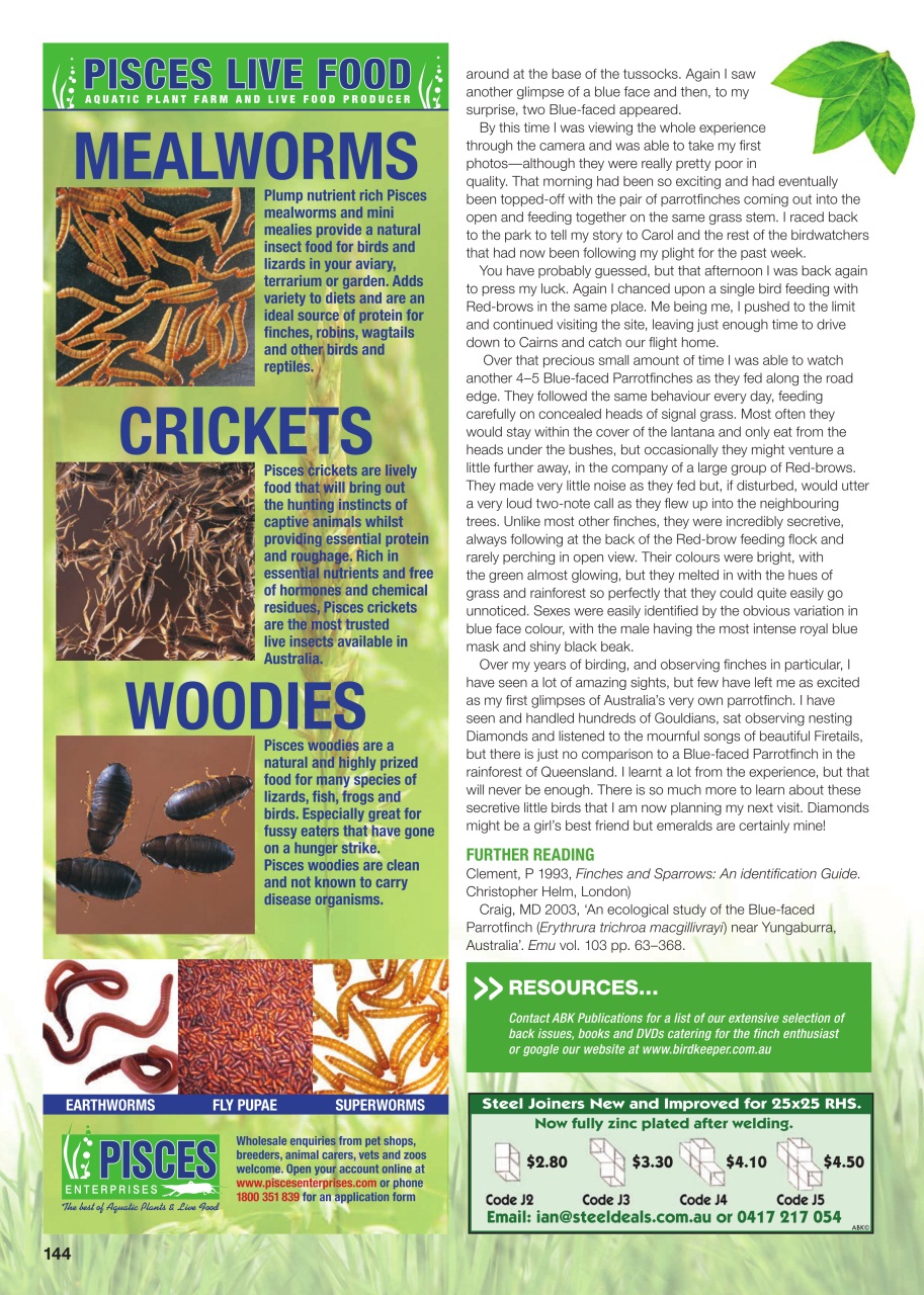 Australian Birdkeeper Magazine Preview Pages