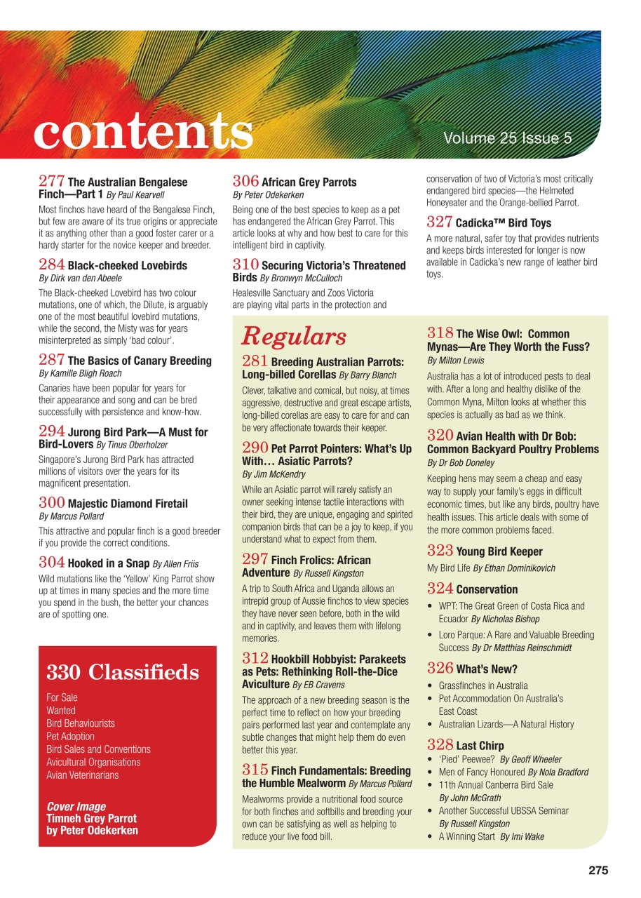 Australian Birdkeeper Magazine Preview Pages