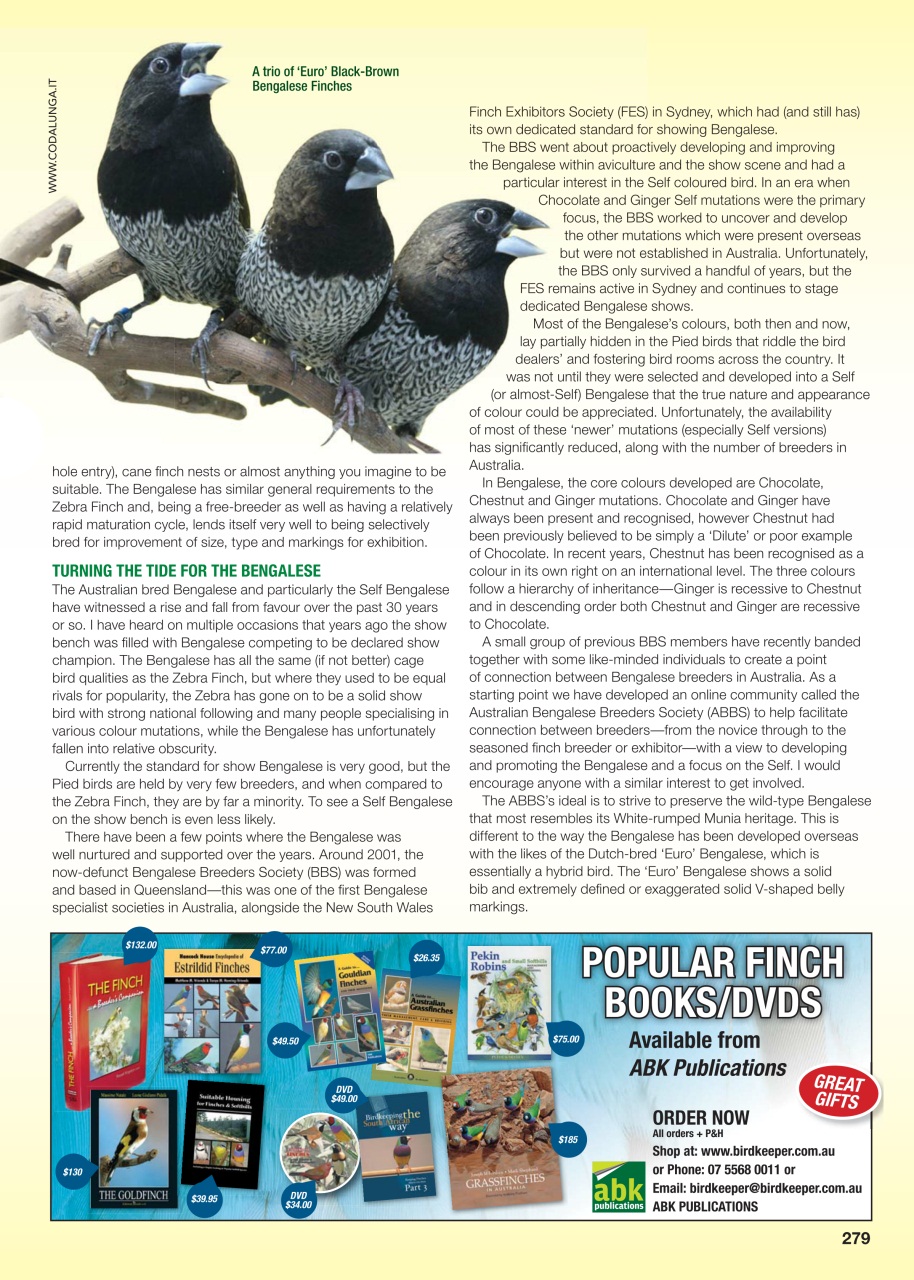 Australian Birdkeeper Magazine Preview Pages