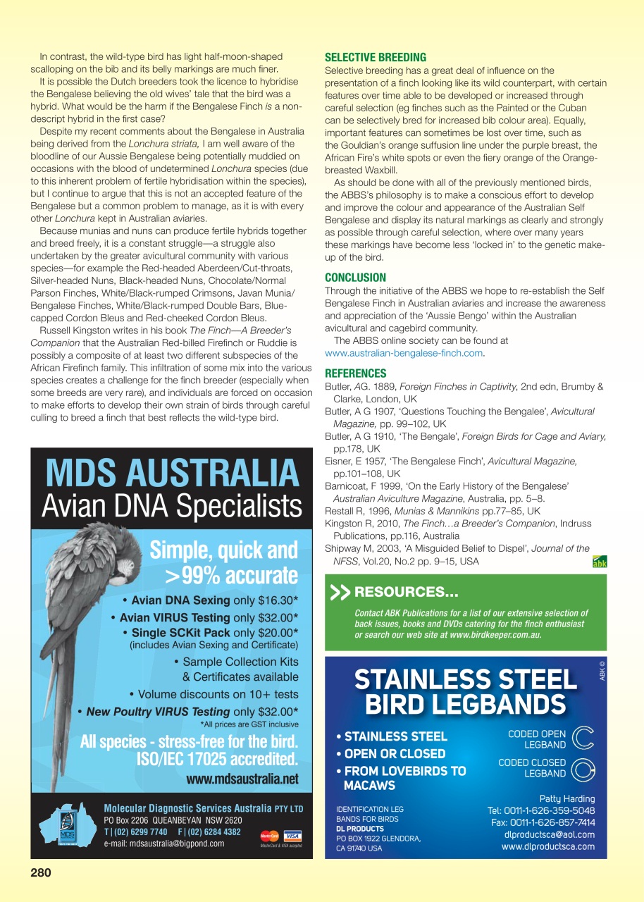 Australian Birdkeeper Magazine Preview Pages