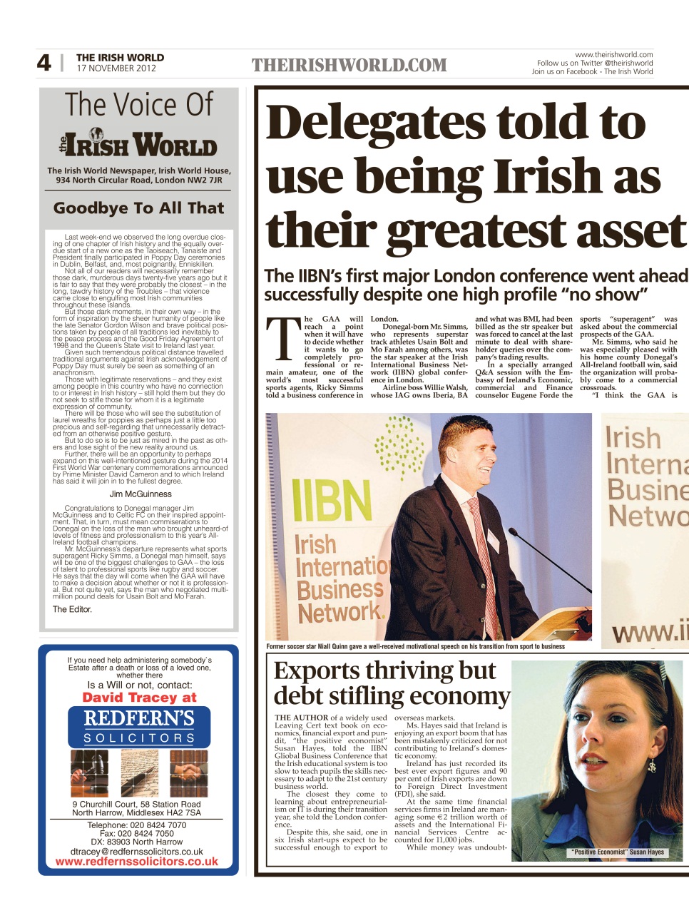 Irish World Preview Pages