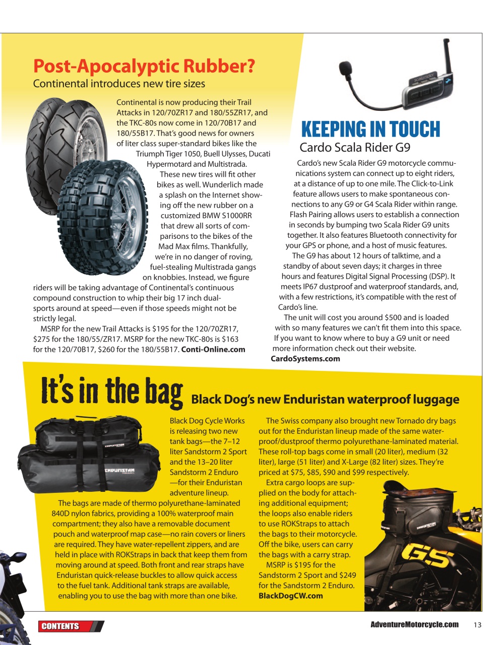 Adventure Motorcycle Preview Pages