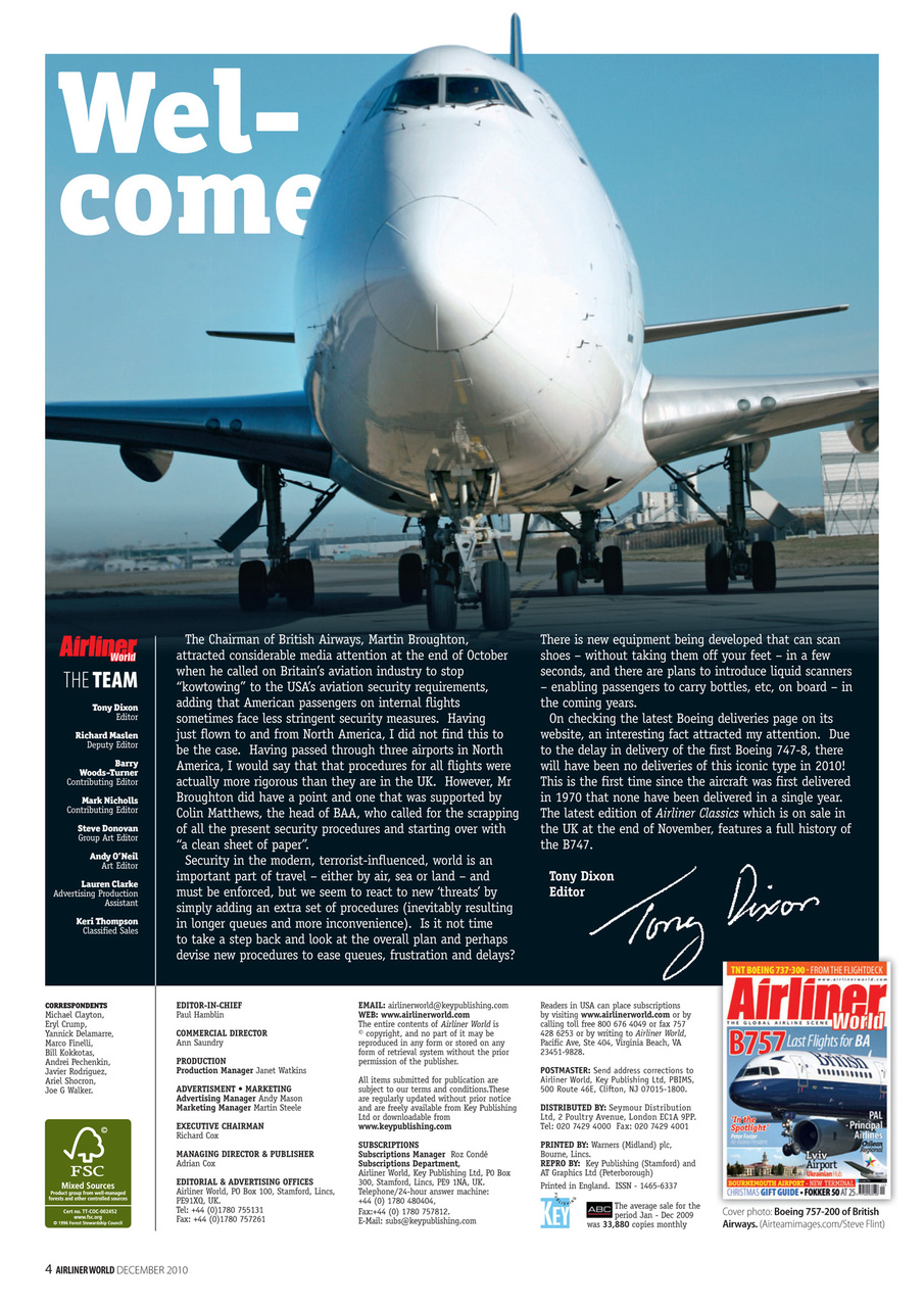 Airliner World Preview Pages