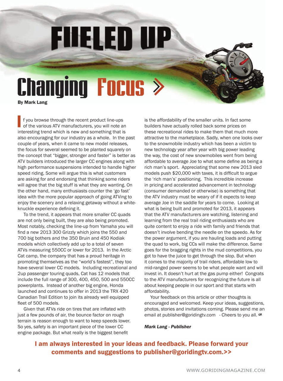 Go Riding ATVing Magazine Preview Pages