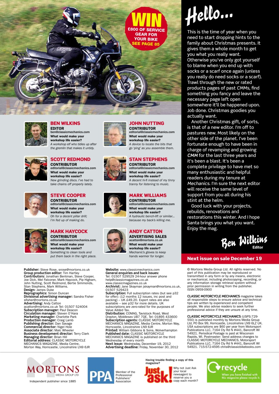 Classic Motorcycle Mechanics Preview Pages